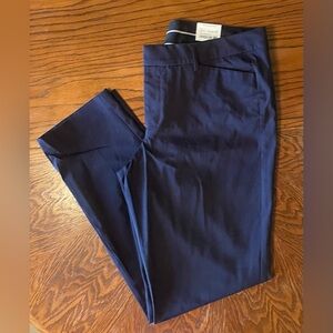 STYLUS Women's Navy Stretch Straight Leg Trousers Size 14T